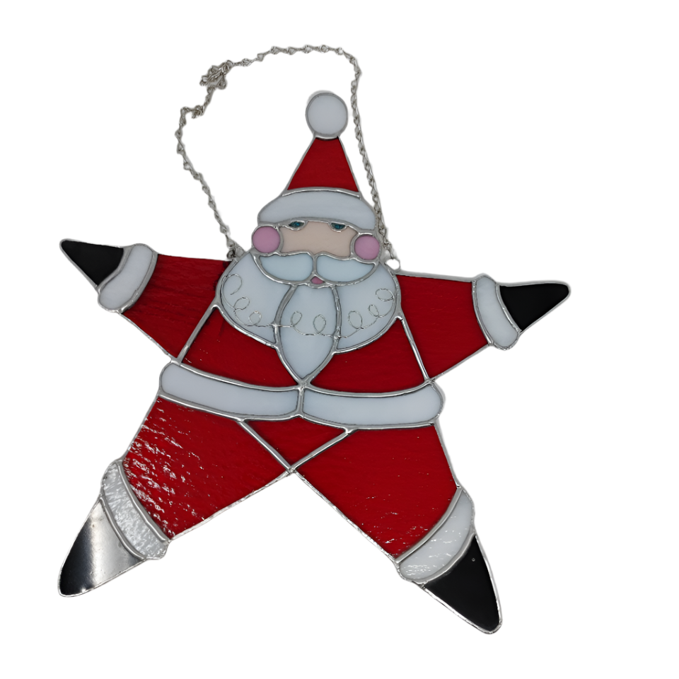 Stained Glass Santa
