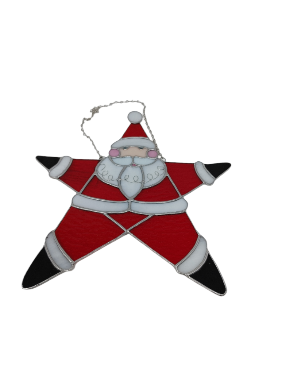 Stained Glass Santa
