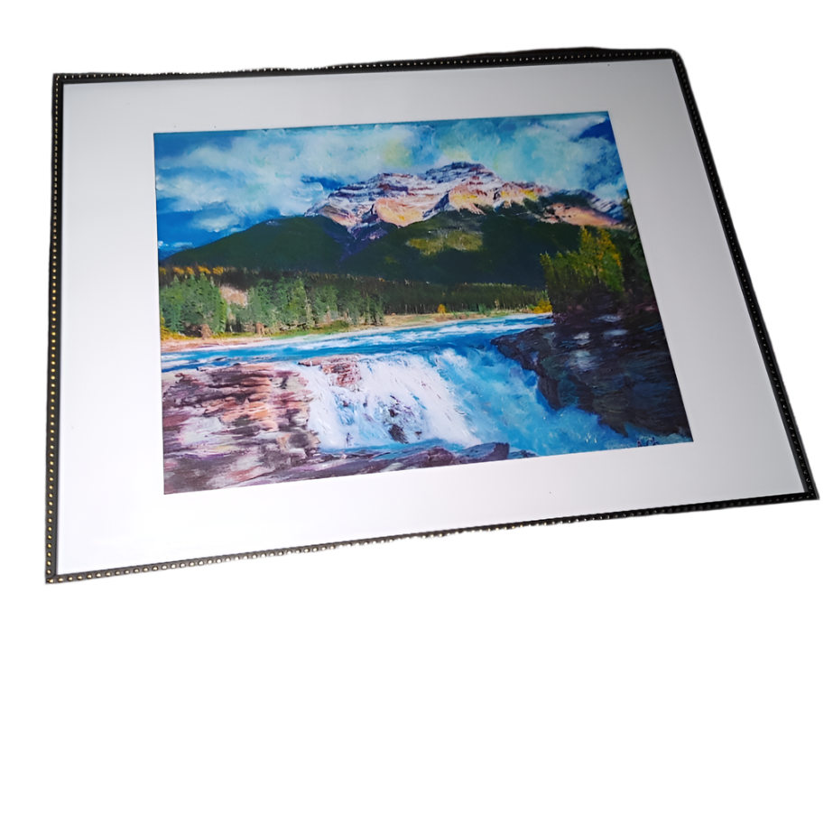 "Athabasca Falls" - Mixed Media Art