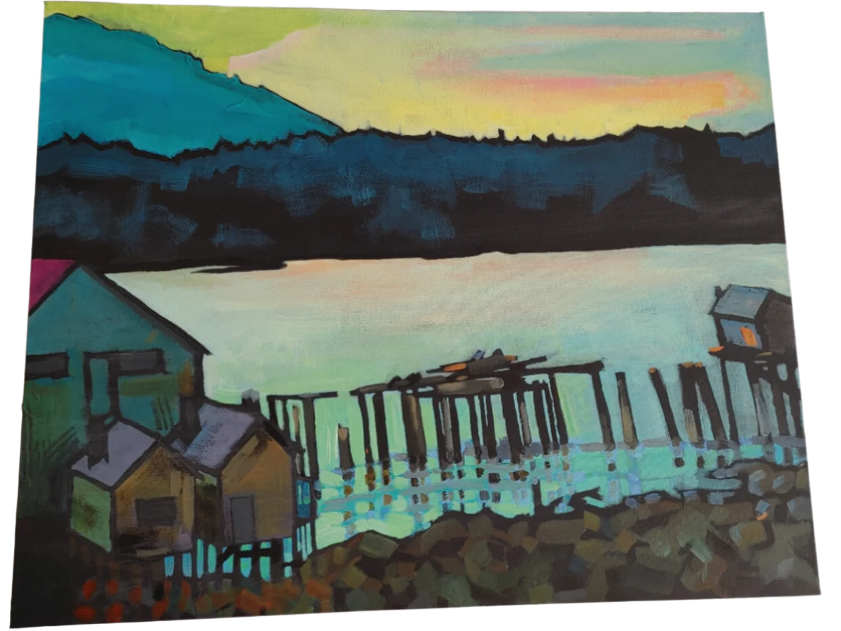 North Pacific Cannery Sunset - Painting