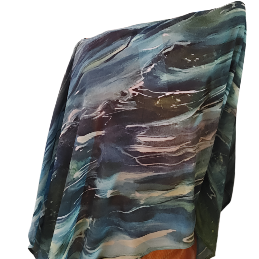 Scarlet Chiffon Shawl