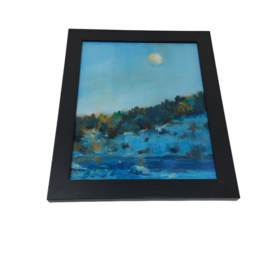 Moon Indigo - Oil Painting