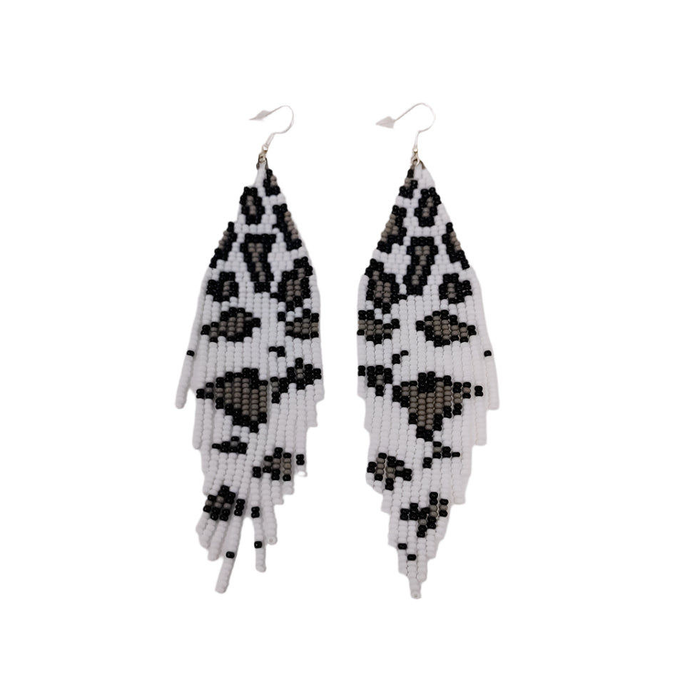 Brown/White Leopard Earrings