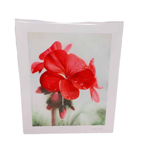 Geranium Droplets - Print On Paper