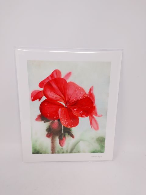 Geranium Droplets - Print On Paper