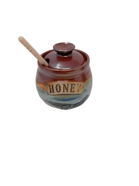 Copper Green Honey Pot