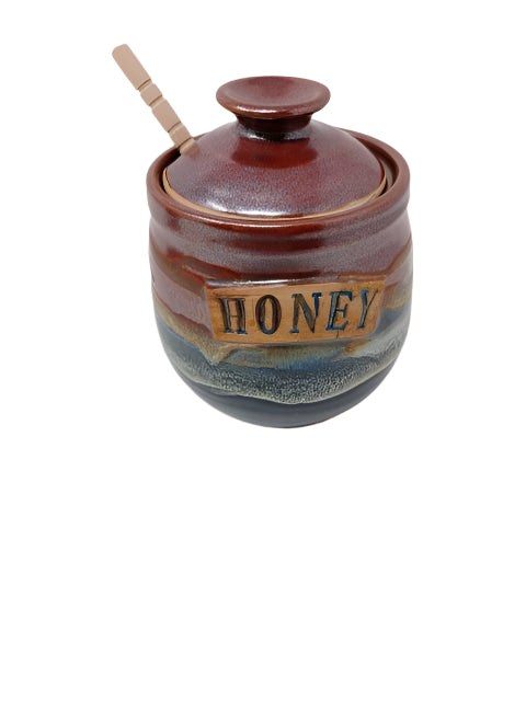 Copper Green Honey Pot