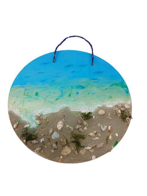 Sandy Beach - painting, mixed media