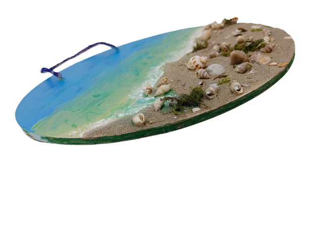 Sandy Beach - painting, mixed media