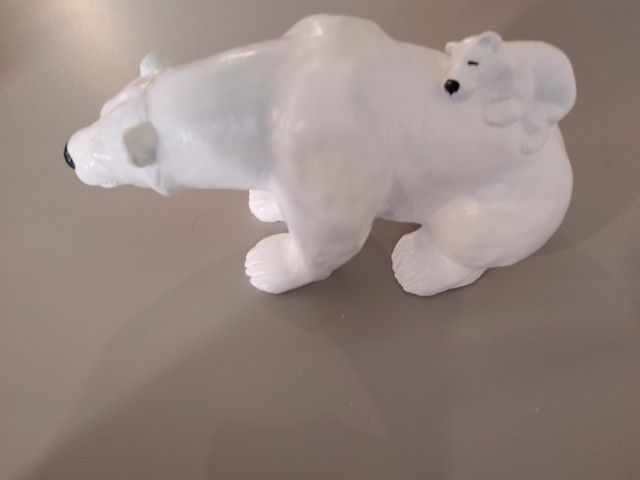 Ceramic Polar Bear With Baby