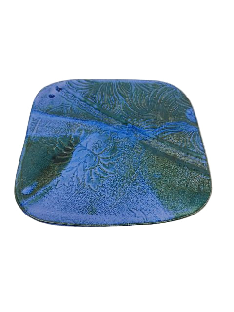 Flat Blue Serving Plate