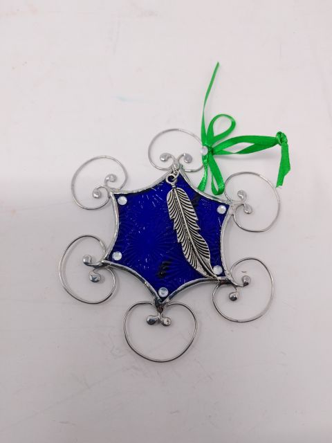 Snowflake - Blue with Feather