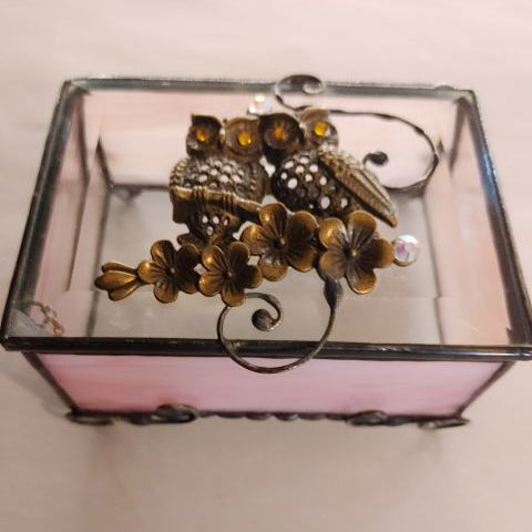 Jewelry Box - Small Pink Owls