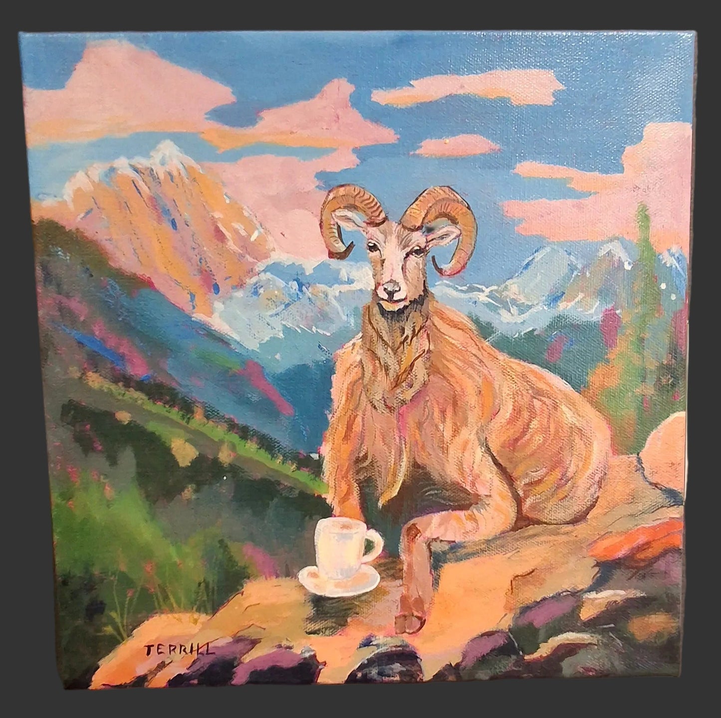 "Mountain Cappuccino" Acrylic on Canvas 12" x 12"