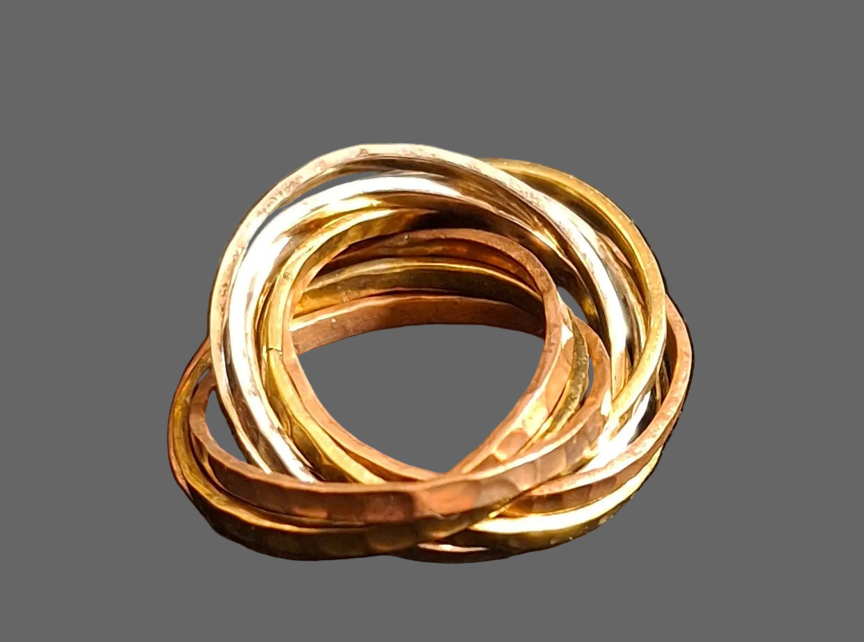 Silver/Bronze/Copper 9 Band Ring