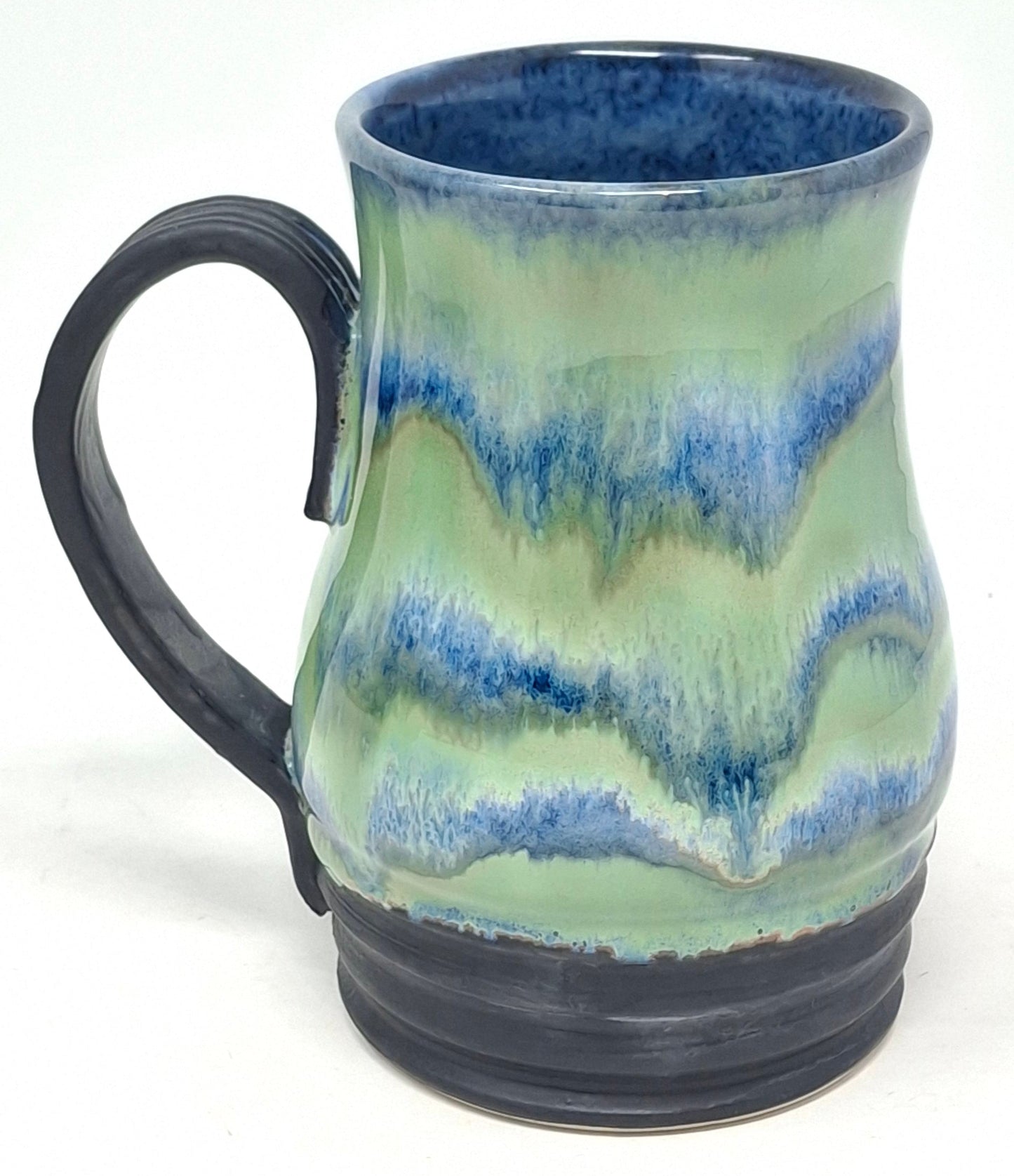 Mug - Matte Black with Blues and Greens