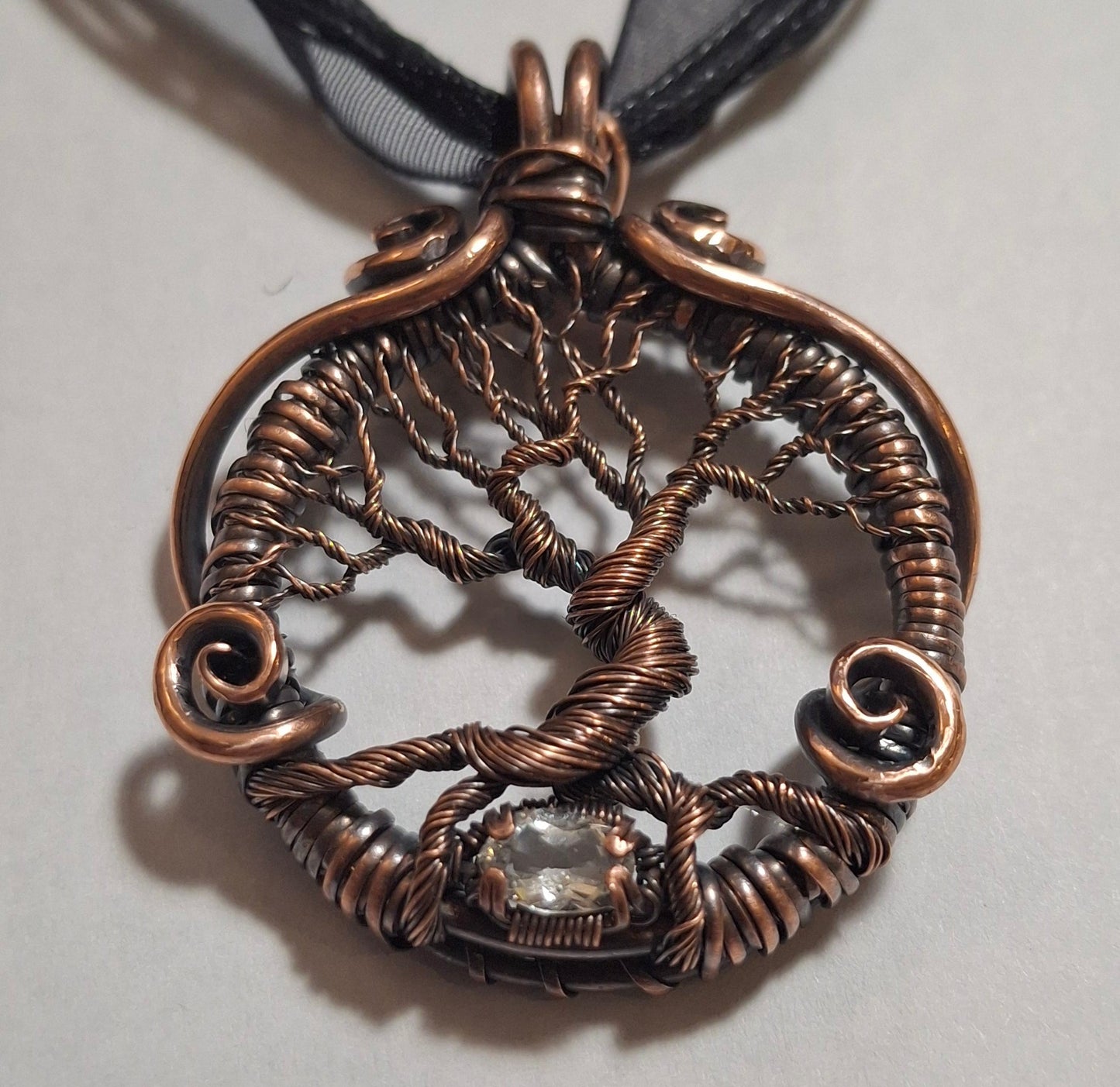 Copper Tree with White Topaz