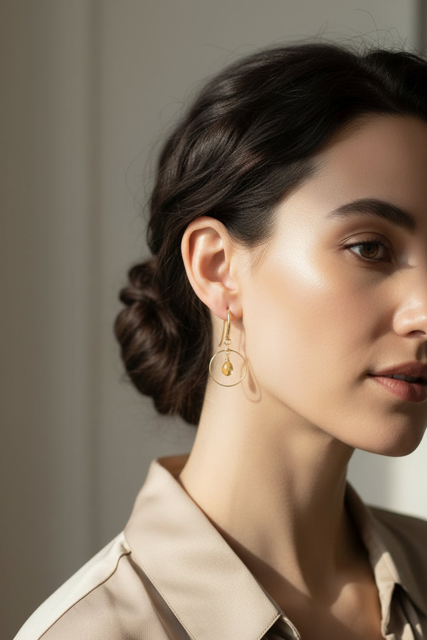 Citrine and 14K Gold Earrings