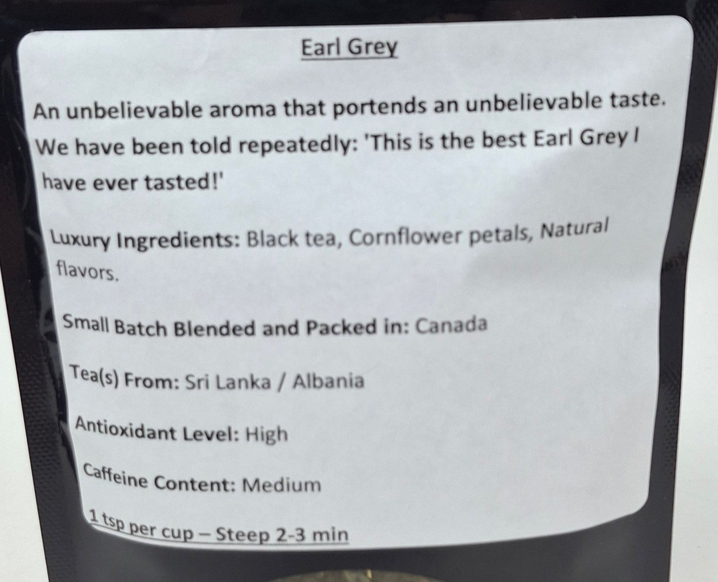 Kathlene's Teahouse - Earl Grey