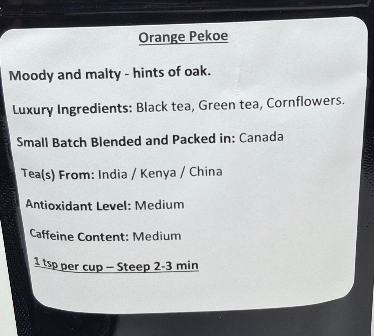 Kathlene's Teahouse - Orange Pekoe