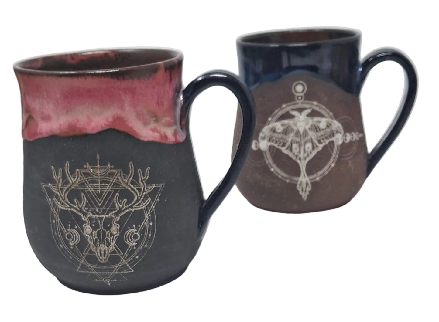 Geometric animal mugs