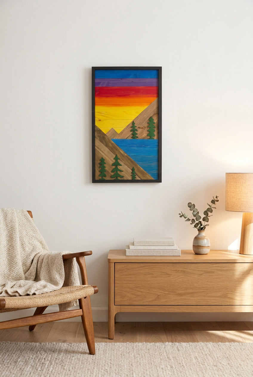 Tall Sunset with Mountains