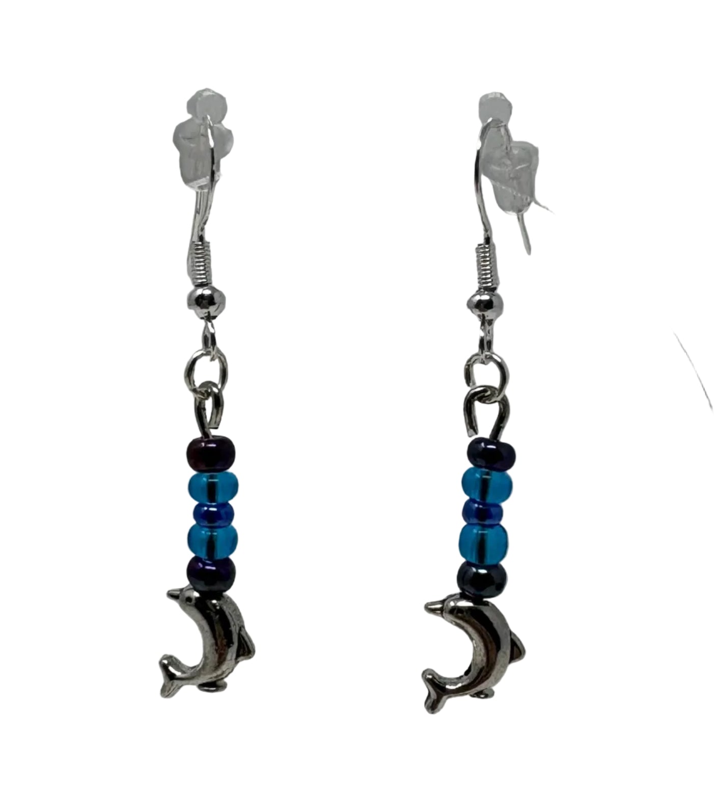 Earrings - Dolphins with Beads