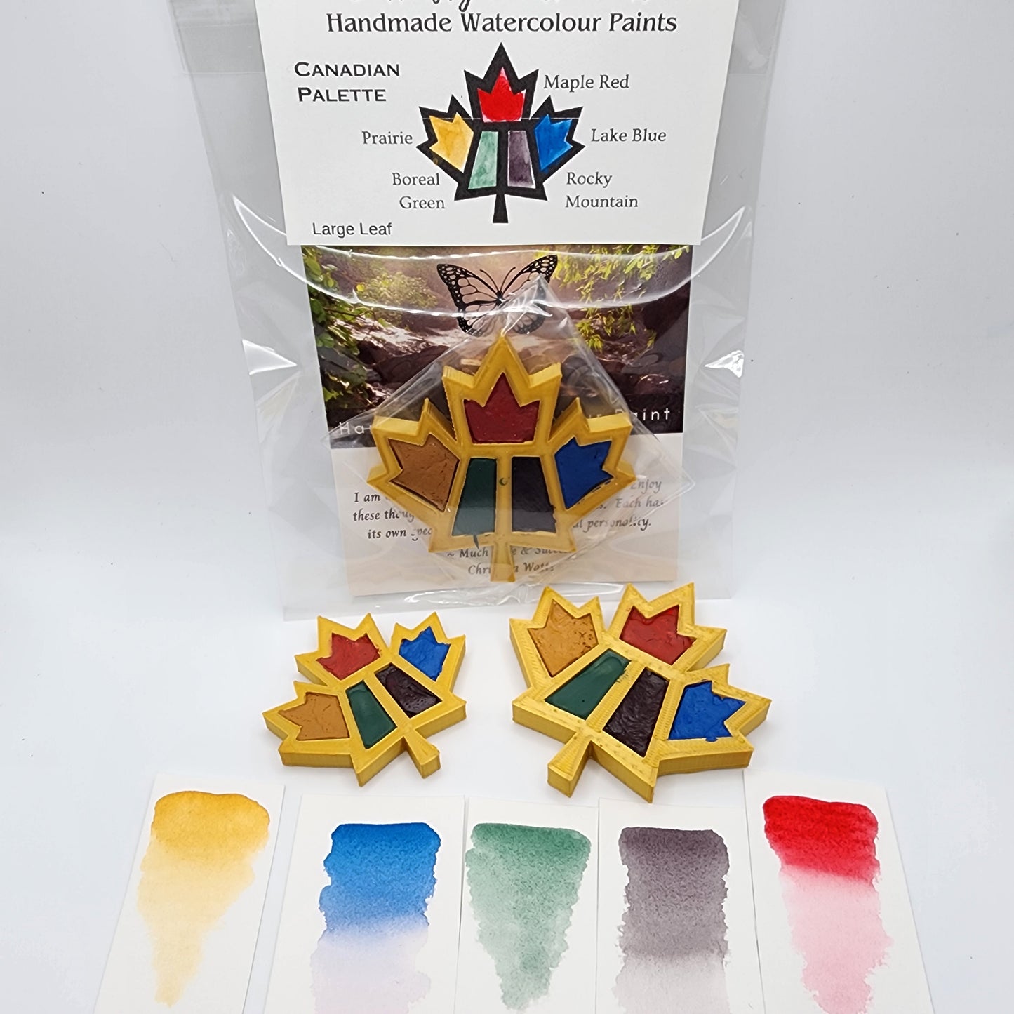 Small Handmade Maple Leaf Palette paints