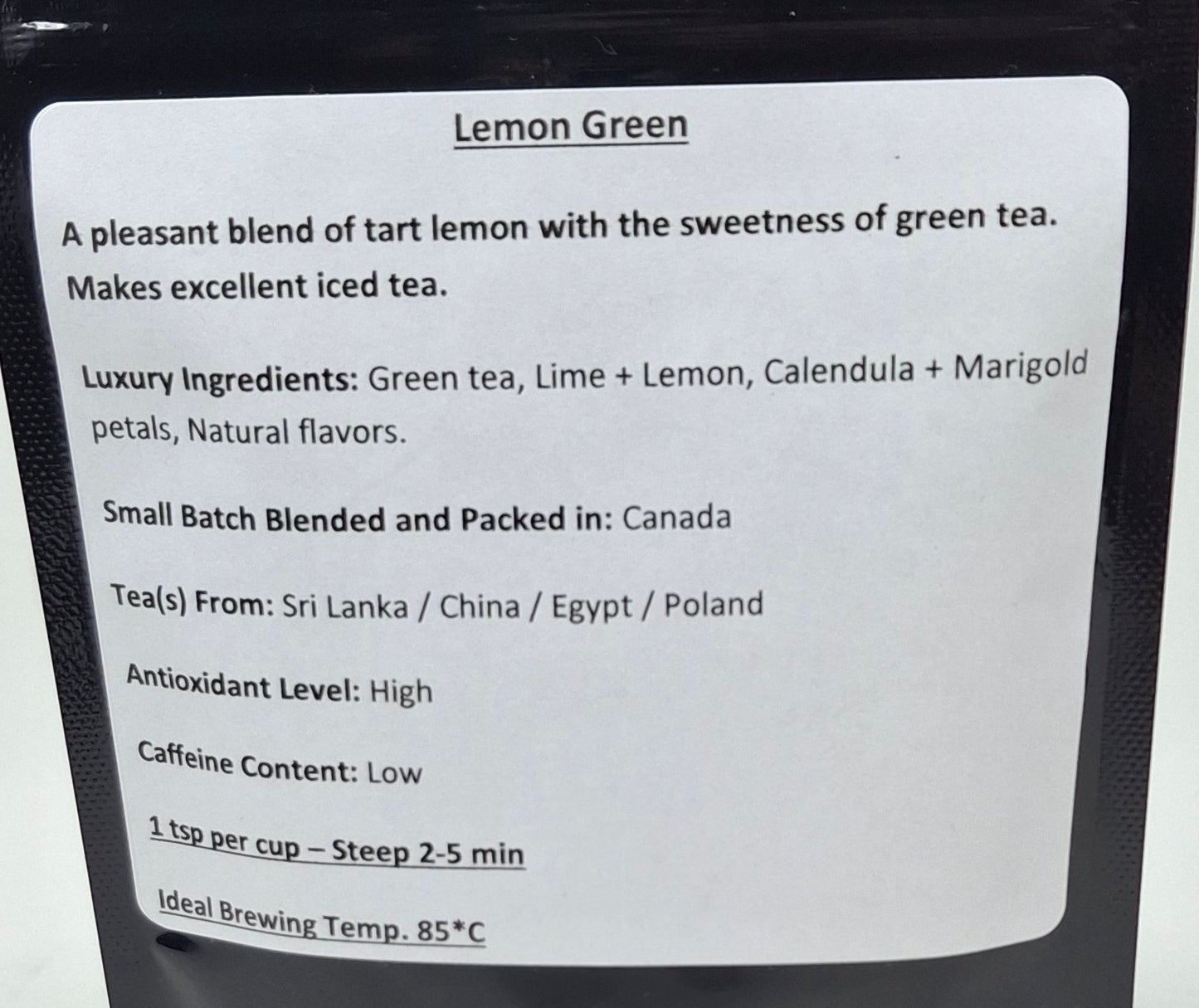 Kathlene's Teahouse - Lemon Green Tea