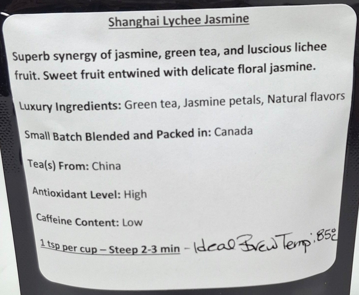 Kathlene's Teahouse - Shanghai Lychee Jasmine Green Tea