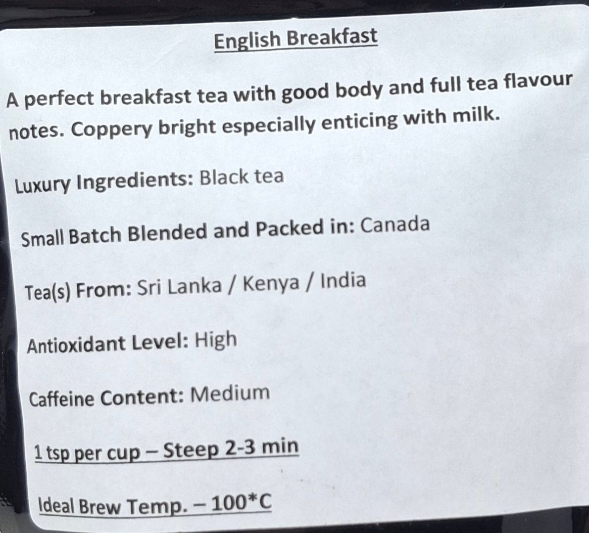 Kathlene's Teahouse - English Breakfast