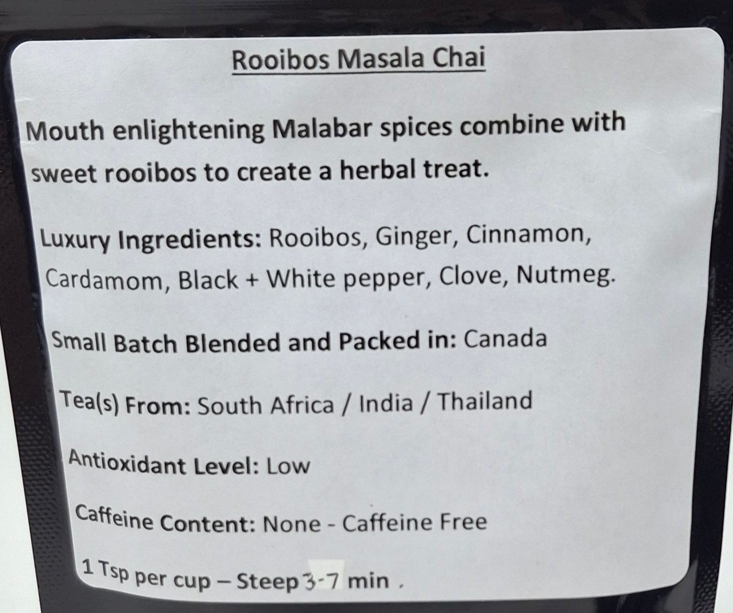 Kathlene's Teahouse - Rooibos Masala Chai