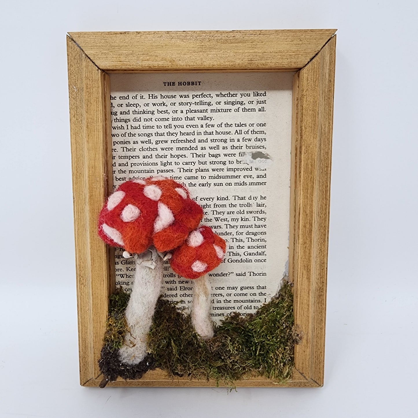 Whimsical Felted 2 Mushroom Wall Art