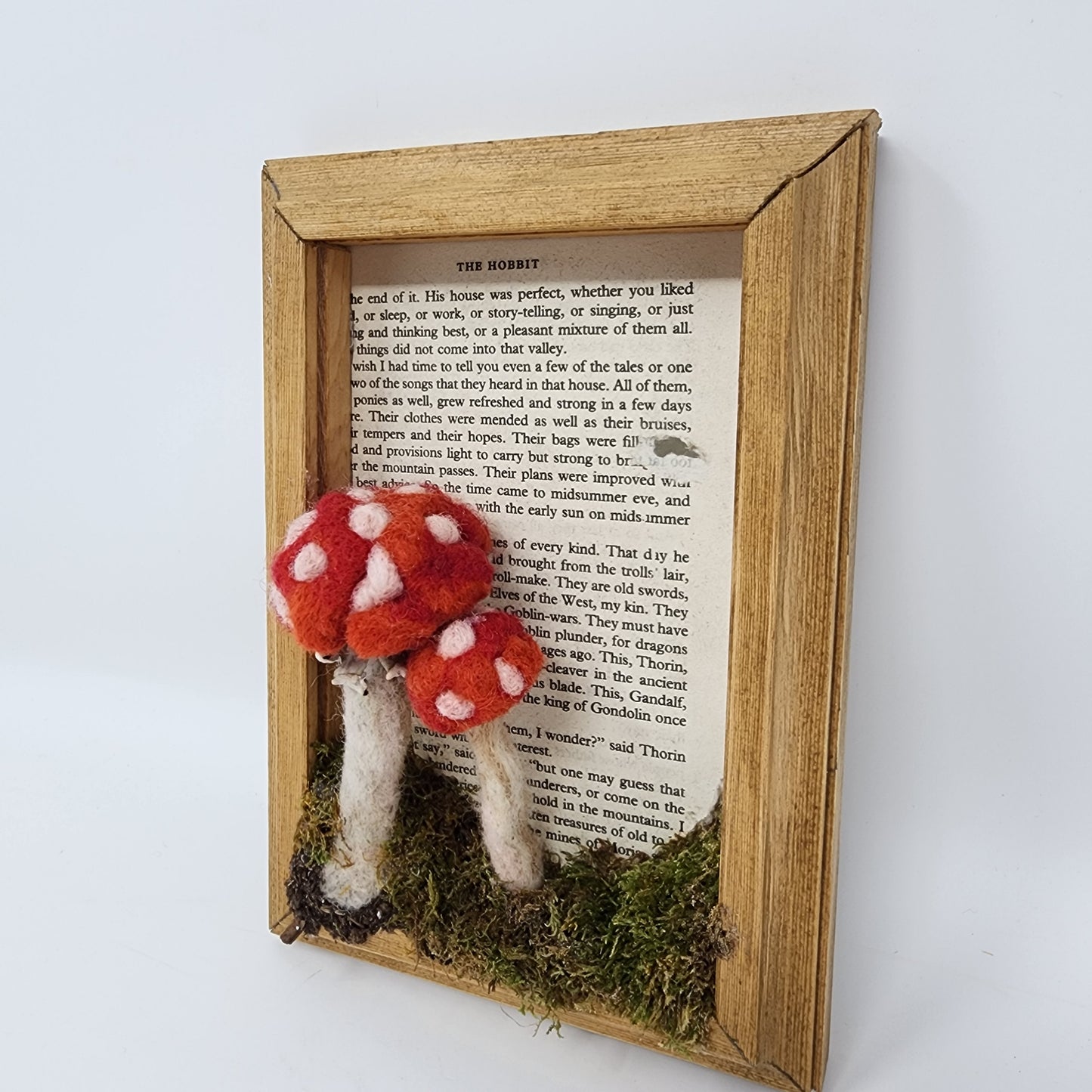 Whimsical Felted 2 Mushroom Wall Art