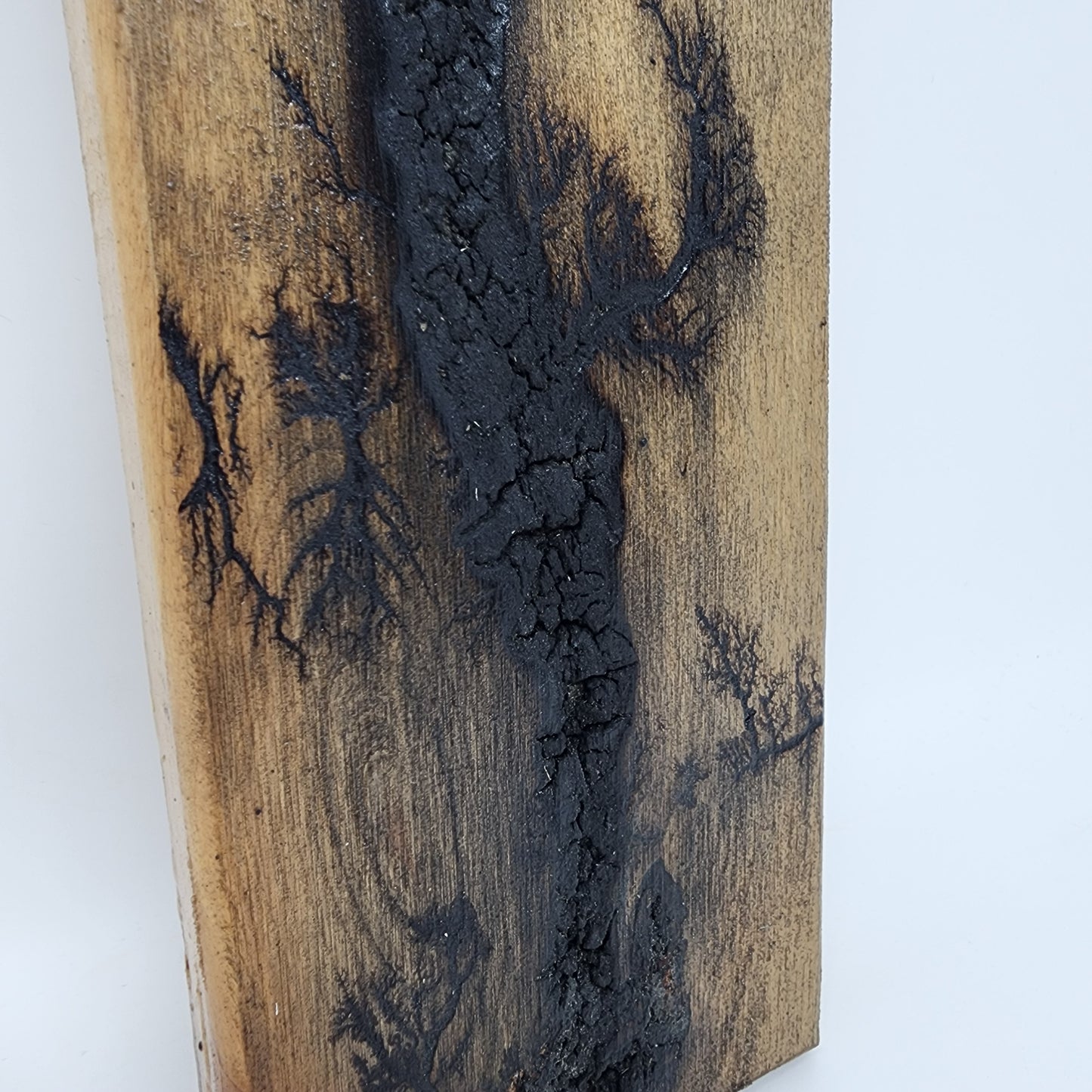 Charred Vertical Wood Art