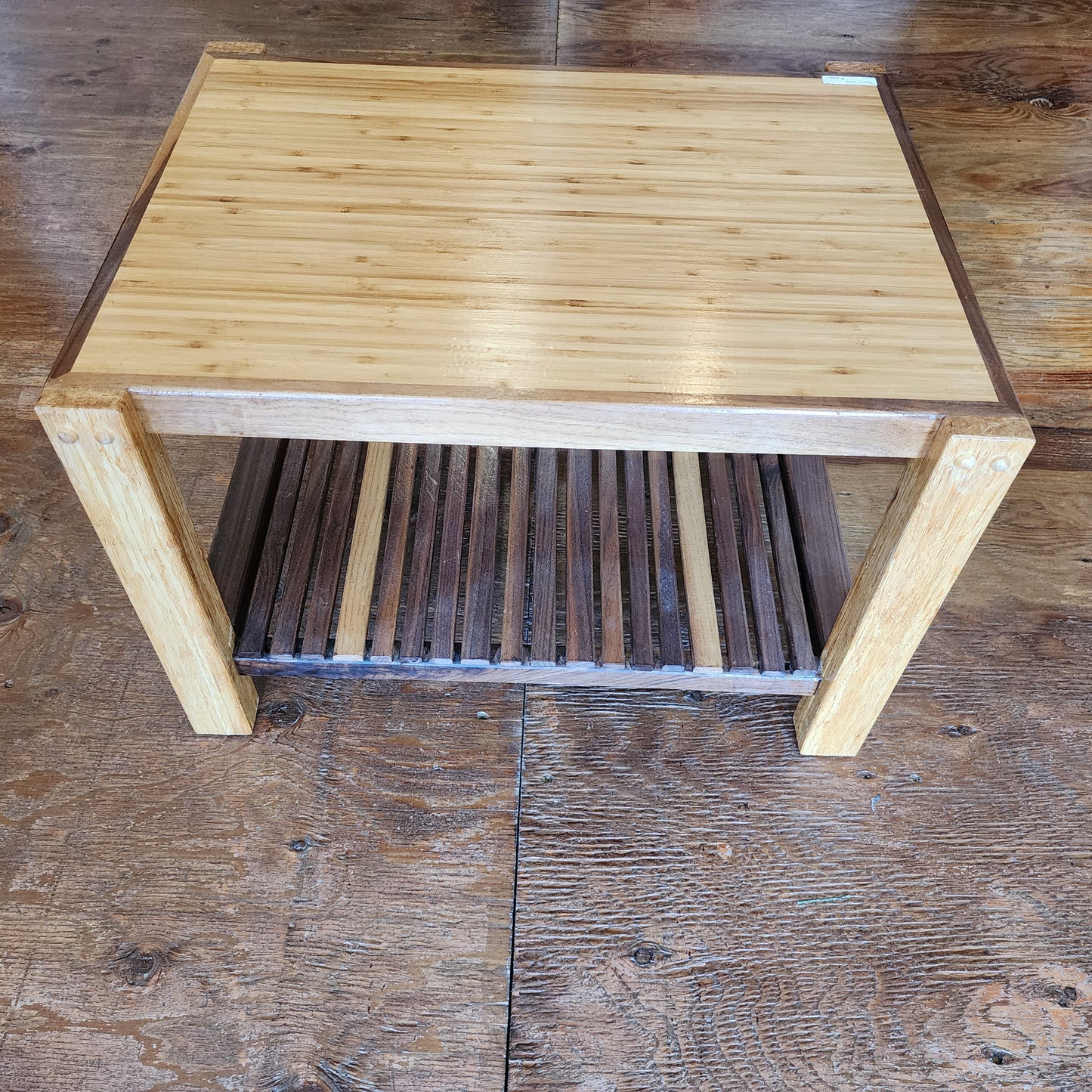 Handcrafted End Table Two Tones