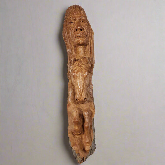 Wildhorse Chief Hand Carved Wall Art