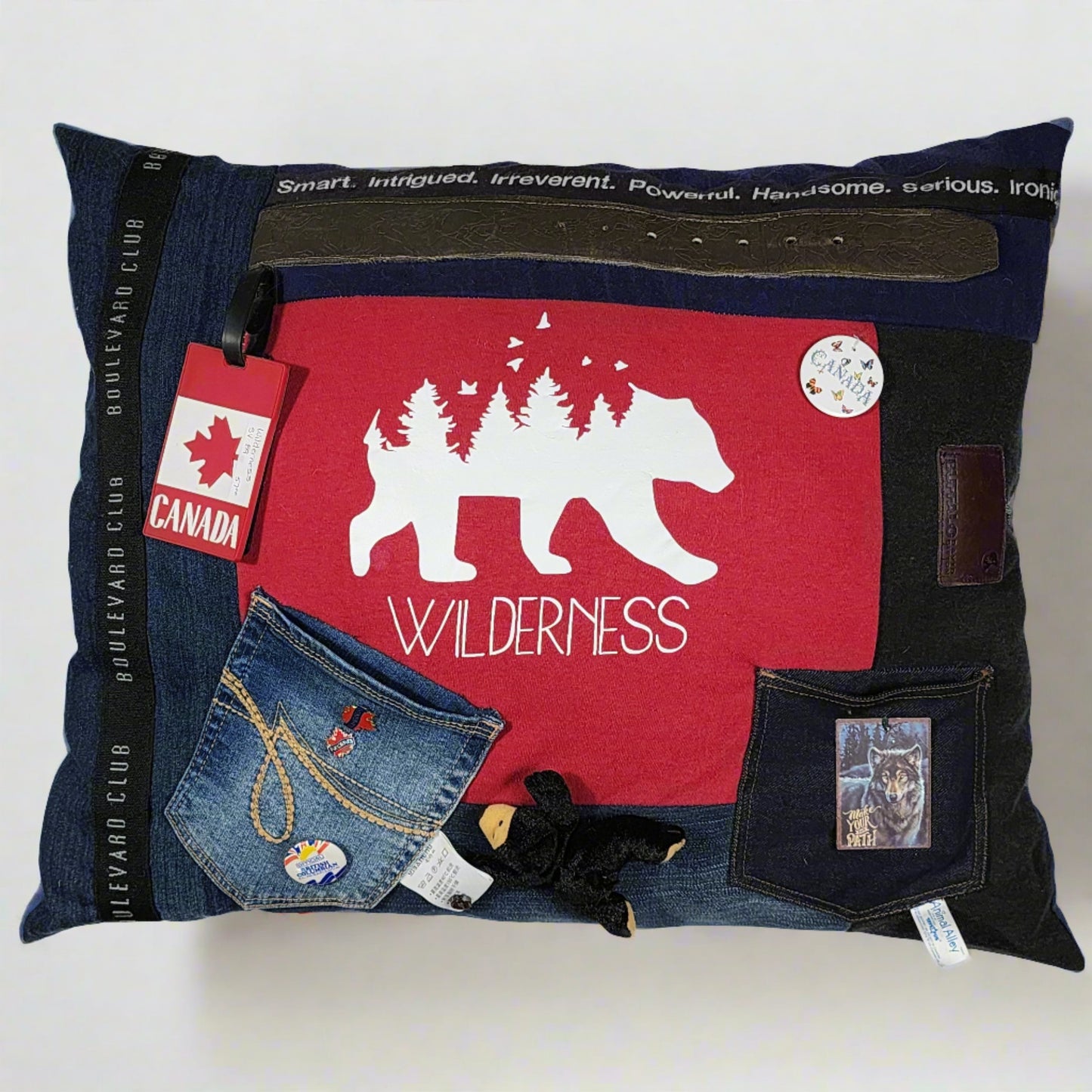 Canadian Wilderness Art Collage Pillow