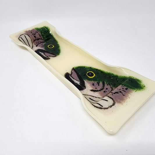 Trout Head Glass Platter