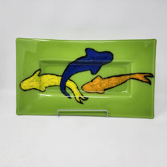 Colourful Koi Fish Glass Platter