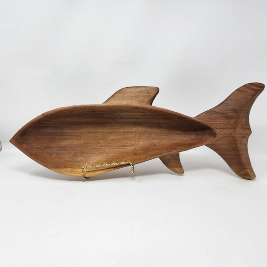 Hand Carved Cedar Fish Bowl