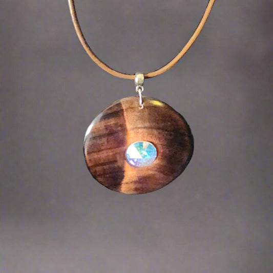 Moon Shimmer Wood Pendant