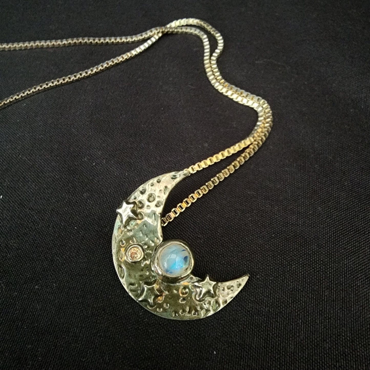 Moon with Gemstone Necklace