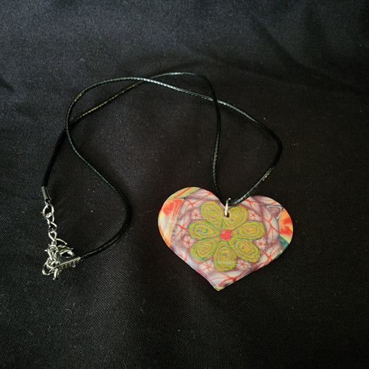 Heart Ceramic Psychedelic Necklace