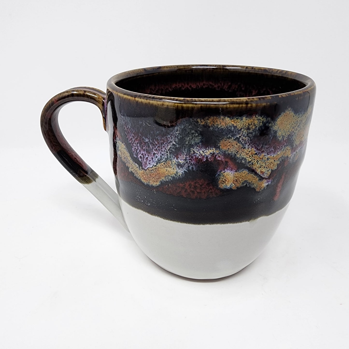 White and Black Layered Cloud Glazed Mug