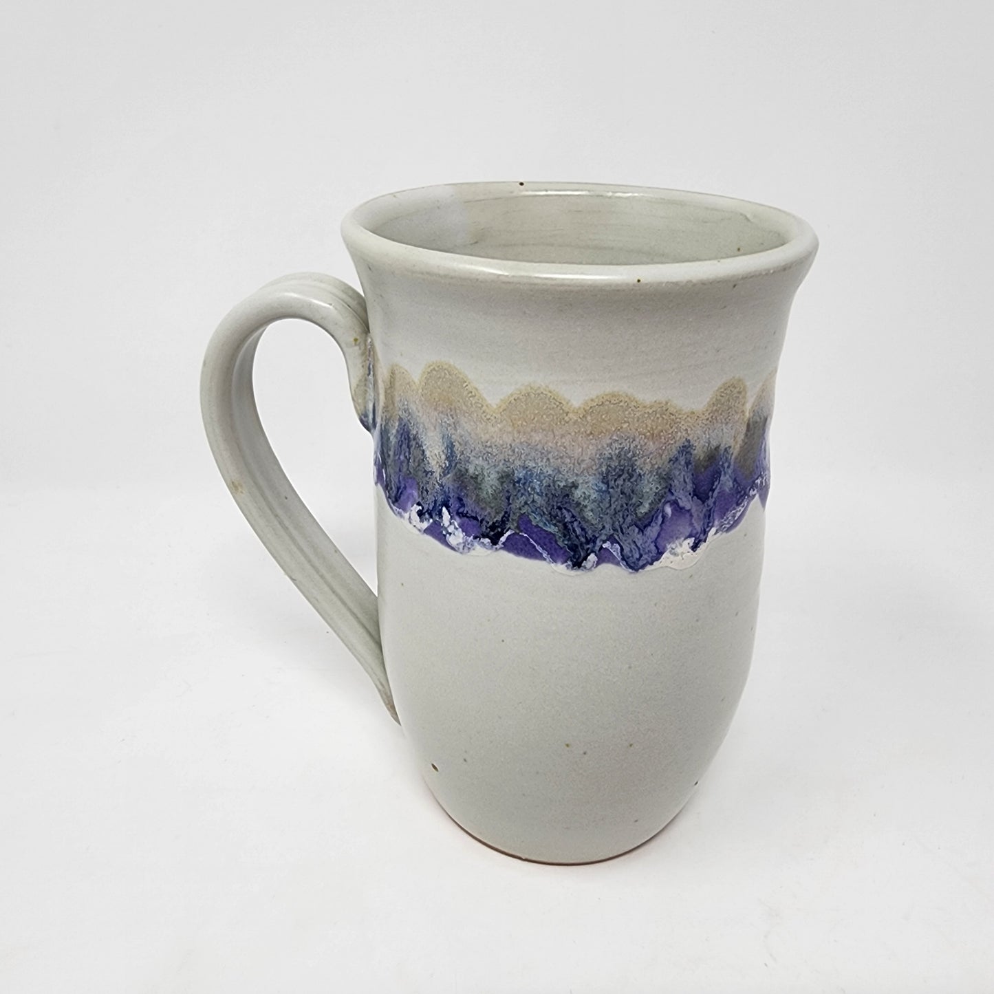 White Mug with Wave Glaze Design