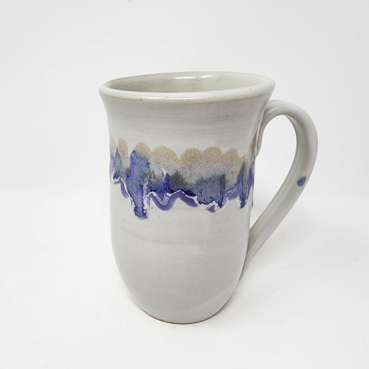 White Mug with Wave Glaze Design