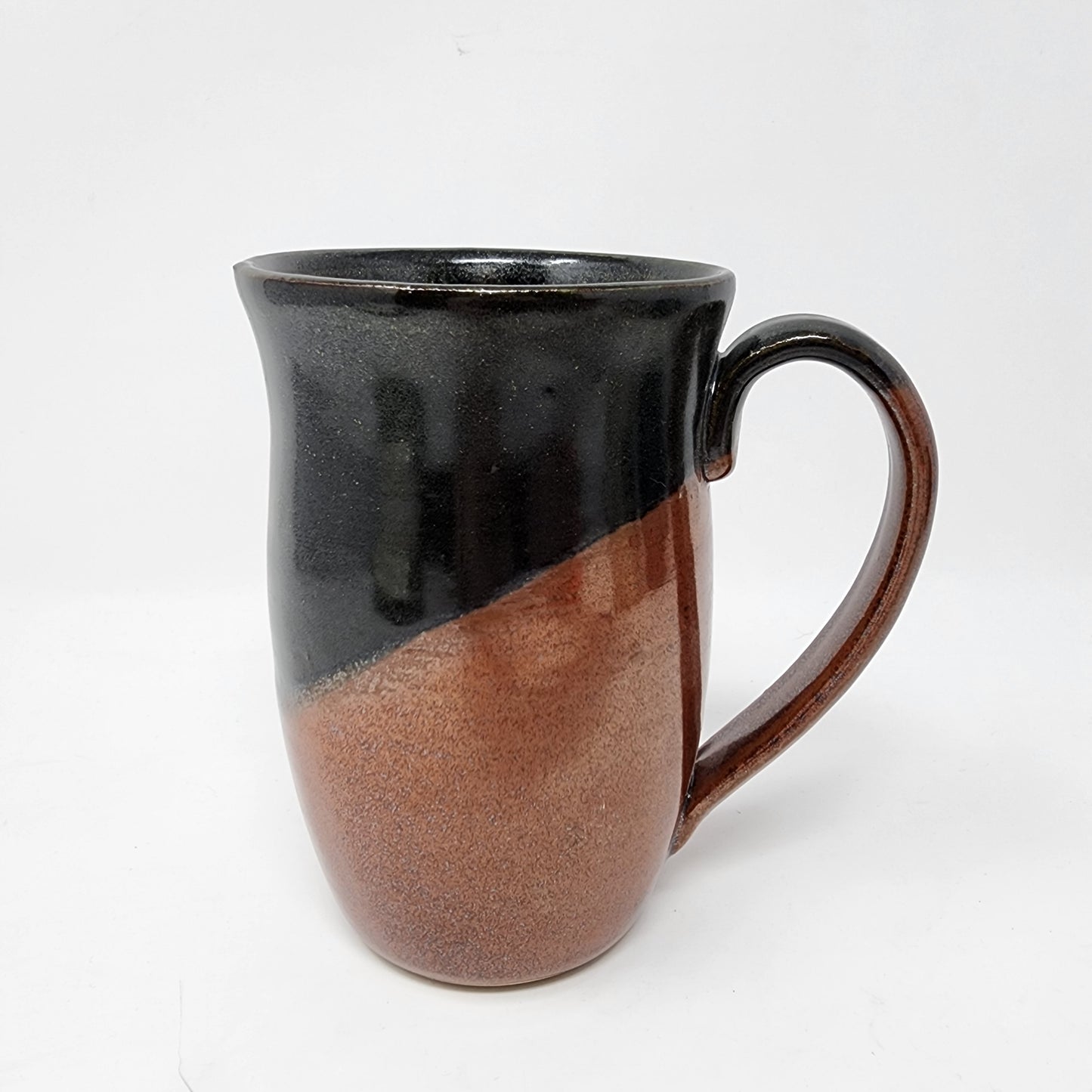 Badged Beige Brown Mugs with Red Tints