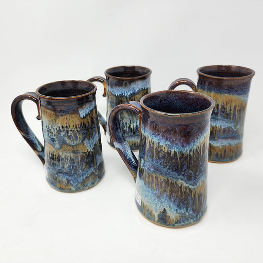 Tall Multi Drip Glazed Mugs