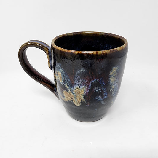 Black Glazed Mug with Abstract Cloud Glaze